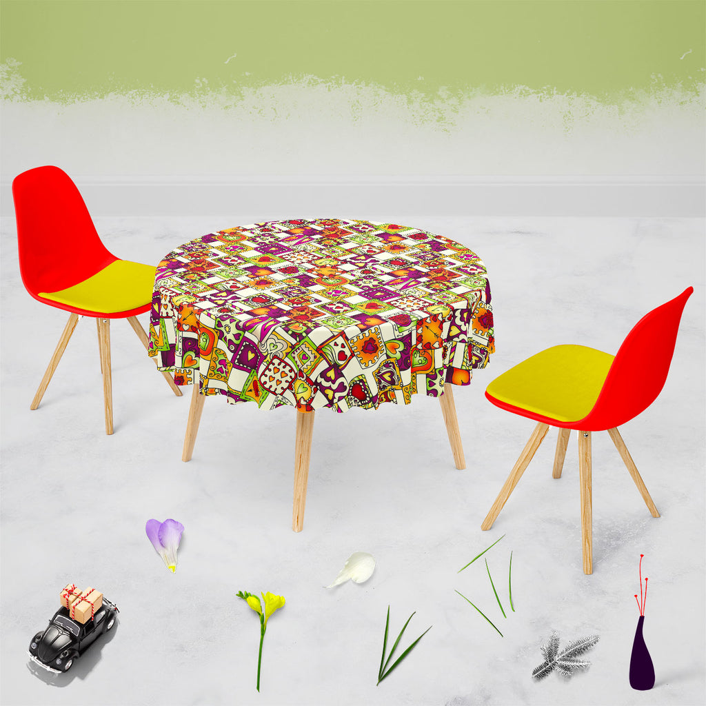 Doodle Hearts D3 Table Cloth Cover-Table Covers-CVR_TB_RD-IC 5007546 IC 5007546, Abstract Expressionism, Abstracts, Ancient, Art and Paintings, Birthday, Botanical, Culture, Digital, Digital Art, Drawing, Ethnic, Fashion, Floral, Flowers, Graphic, Hearts, Historical, Illustrations, Indian, Love, Medieval, Nature, Patterns, Retro, Romance, Semi Abstract, Signs, Signs and Symbols, Traditional, Tribal, Vintage, Wedding, World Culture, doodle, d3, table, cloth, cover, abstract, anniversary, art, artwork, backgr