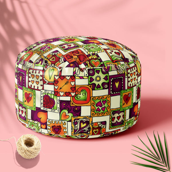 Doodle Hearts D3 Footstool Footrest Puffy Pouffe Ottoman Bean Bag | Canvas Fabric-Footstools-FST_CB_BN-IC 5007546 IC 5007546, Abstract Expressionism, Abstracts, Ancient, Art and Paintings, Birthday, Botanical, Culture, Digital, Digital Art, Drawing, Ethnic, Fashion, Floral, Flowers, Graphic, Hearts, Historical, Illustrations, Indian, Love, Medieval, Nature, Patterns, Retro, Romance, Semi Abstract, Signs, Signs and Symbols, Traditional, Tribal, Vintage, Wedding, World Culture, doodle, d3, footstool, footrest