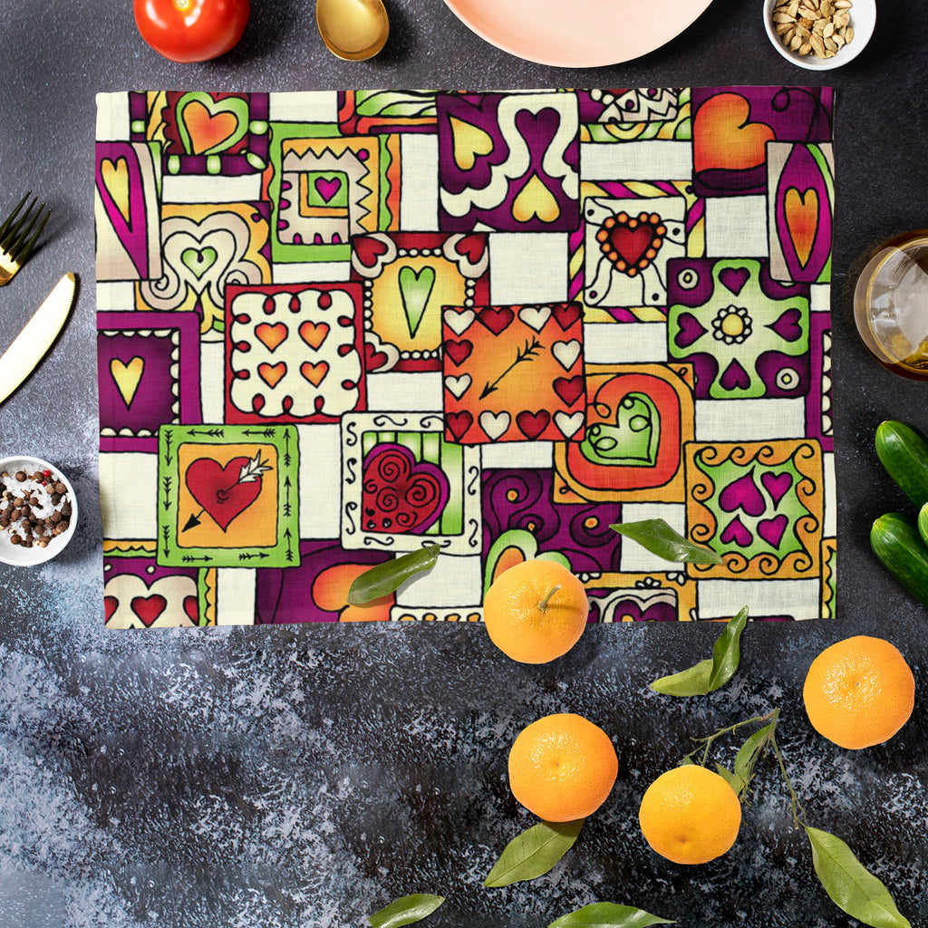 Doodle Hearts D3 Table Mat Placemat-Table Place Mats Fabric-MAT_TB-IC 5007546 IC 5007546, Abstract Expressionism, Abstracts, Ancient, Art and Paintings, Birthday, Botanical, Culture, Digital, Digital Art, Drawing, Ethnic, Fashion, Floral, Flowers, Graphic, Hearts, Historical, Illustrations, Indian, Love, Medieval, Nature, Patterns, Retro, Romance, Semi Abstract, Signs, Signs and Symbols, Traditional, Tribal, Vintage, Wedding, World Culture, doodle, d3, table, mat, placemat, abstract, anniversary, art, artwo