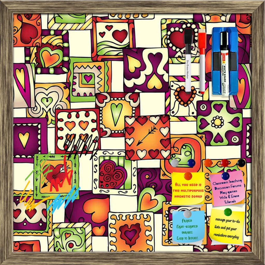 Doodle Hearts Framed Magnetic Dry Erase Board | Combo with Magnet Buttons & Markers-Magnetic Boards Framed-MGB_FR-IC 5007546 IC 5007546, Abstract Expressionism, Abstracts, Ancient, Art and Paintings, Birthday, Botanical, Culture, Digital, Digital Art, Drawing, Ethnic, Fashion, Floral, Flowers, Graphic, Hearts, Historical, Illustrations, Indian, Love, Medieval, Nature, Patterns, Retro, Romance, Semi Abstract, Signs, Signs and Symbols, Traditional, Tribal, Vintage, Wedding, World Culture, doodle, framed, magn
