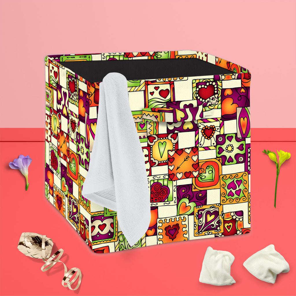 Doodle Hearts D3 Foldable Open Storage Bin | Organizer Box, Toy Basket, Shelf Box, Laundry Bag | Canvas Fabric-Storage Bins-STR_BI_CB-IC 5007546 IC 5007546, Abstract Expressionism, Abstracts, Ancient, Art and Paintings, Birthday, Botanical, Culture, Digital, Digital Art, Drawing, Ethnic, Fashion, Floral, Flowers, Graphic, Hearts, Historical, Illustrations, Indian, Love, Medieval, Nature, Patterns, Retro, Romance, Semi Abstract, Signs, Signs and Symbols, Traditional, Tribal, Vintage, Wedding, World Culture, 
