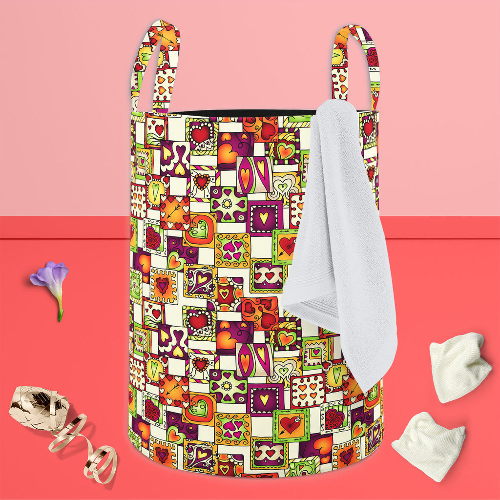 Doodle Hearts D3 Foldable Open Storage Bin | Organizer Box, Toy Basket, Shelf Box, Laundry Bag | Canvas Fabric-Storage Bins-STR_BI_CB-IC 5007546 IC 5007546, Abstract Expressionism, Abstracts, Ancient, Art and Paintings, Birthday, Botanical, Culture, Digital, Digital Art, Drawing, Ethnic, Fashion, Floral, Flowers, Graphic, Hearts, Historical, Illustrations, Indian, Love, Medieval, Nature, Patterns, Retro, Romance, Semi Abstract, Signs, Signs and Symbols, Traditional, Tribal, Vintage, Wedding, World Culture, 