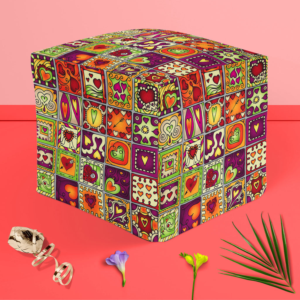 Doodle Drawing Footstool Footrest Puffy Pouffe Ottoman Bean Bag | Canvas Fabric-Footstools-FST_CB_BN-IC 5007547 IC 5007547, Abstract Expressionism, Abstracts, Ancient, Art and Paintings, Birthday, Botanical, Culture, Digital, Digital Art, Drawing, Ethnic, Fashion, Floral, Flowers, Graphic, Hearts, Historical, Illustrations, Indian, Love, Medieval, Nature, Patterns, Retro, Romance, Semi Abstract, Signs, Signs and Symbols, Traditional, Tribal, Vintage, Wedding, World Culture, doodle, footstool, footrest, puff