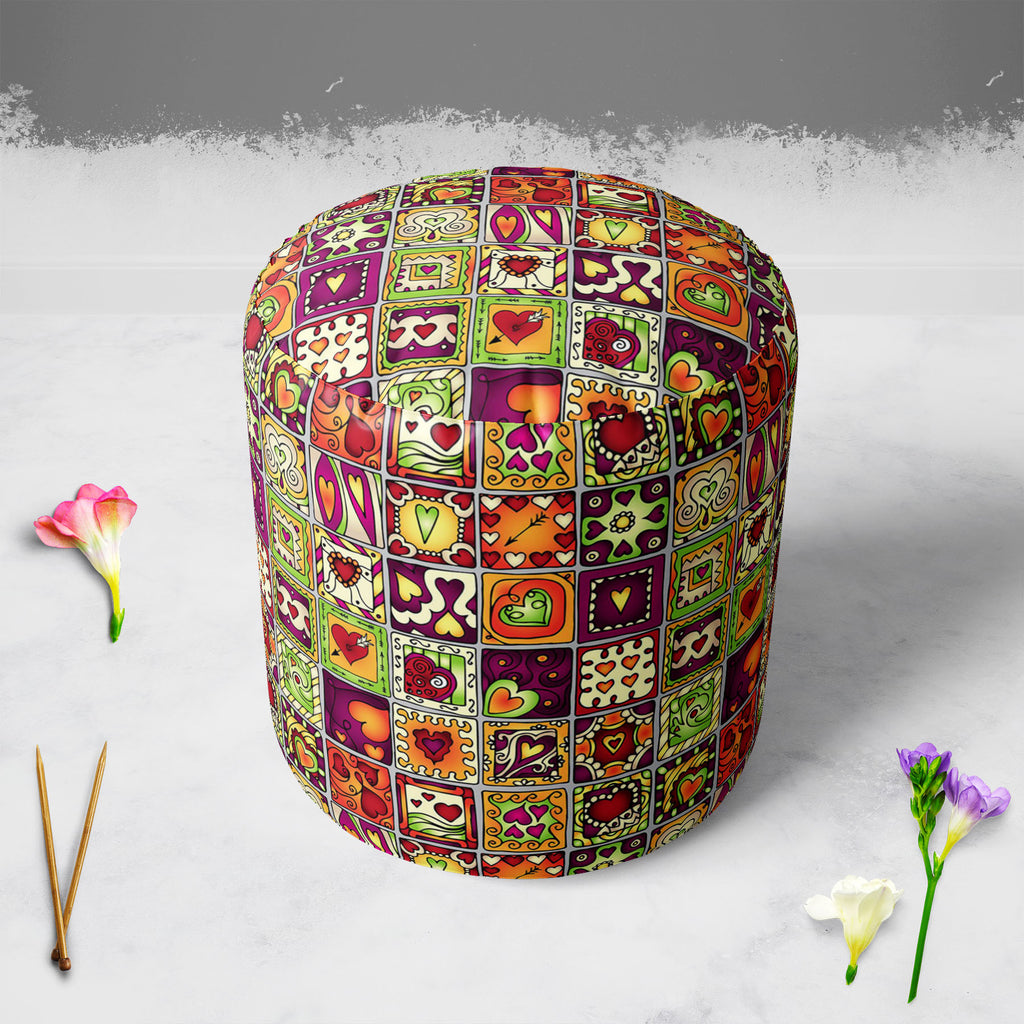 Doodle Drawing Footstool Footrest Puffy Pouffe Ottoman Bean Bag | Canvas Fabric-Footstools-FST_CB_BN-IC 5007547 IC 5007547, Abstract Expressionism, Abstracts, Ancient, Art and Paintings, Birthday, Botanical, Culture, Digital, Digital Art, Drawing, Ethnic, Fashion, Floral, Flowers, Graphic, Hearts, Historical, Illustrations, Indian, Love, Medieval, Nature, Patterns, Retro, Romance, Semi Abstract, Signs, Signs and Symbols, Traditional, Tribal, Vintage, Wedding, World Culture, doodle, footstool, footrest, puff