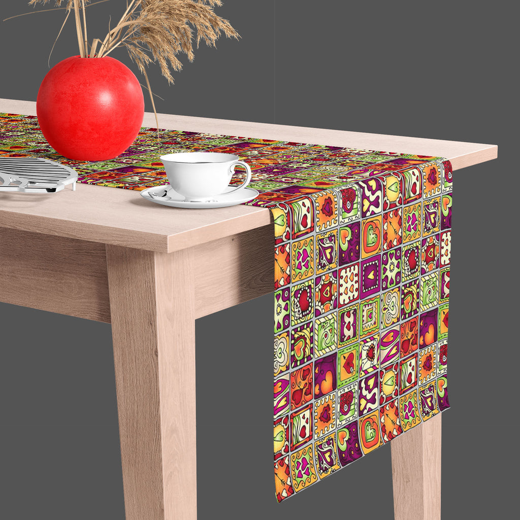 Doodle Drawing Table Runner-Table Runners-RUN_TB-IC 5007547 IC 5007547, Abstract Expressionism, Abstracts, Ancient, Art and Paintings, Birthday, Botanical, Culture, Digital, Digital Art, Drawing, Ethnic, Fashion, Floral, Flowers, Graphic, Hearts, Historical, Illustrations, Indian, Love, Medieval, Nature, Patterns, Retro, Romance, Semi Abstract, Signs, Signs and Symbols, Traditional, Tribal, Vintage, Wedding, World Culture, doodle, table, runner, abstract, anniversary, art, artwork, background, card, cards, 