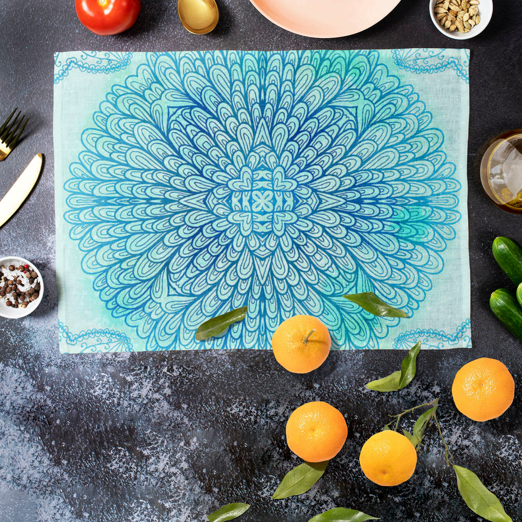 Ethnic Ornament D5 Table Mat Placemat-Table Place Mats Fabric-MAT_TB-IC 5007550 IC 5007550, Abstract Expressionism, Abstracts, Allah, Arabic, Art and Paintings, Asian, Botanical, Circle, Cities, City Views, Culture, Drawing, Ethnic, Floral, Flowers, Geometric, Geometric Abstraction, Hinduism, Illustrations, Indian, Islam, Mandala, Nature, Paintings, Patterns, Retro, Semi Abstract, Signs, Signs and Symbols, Symbols, Traditional, Tribal, World Culture, ornament, d5, table, mat, placemat, abstract, art, backgr