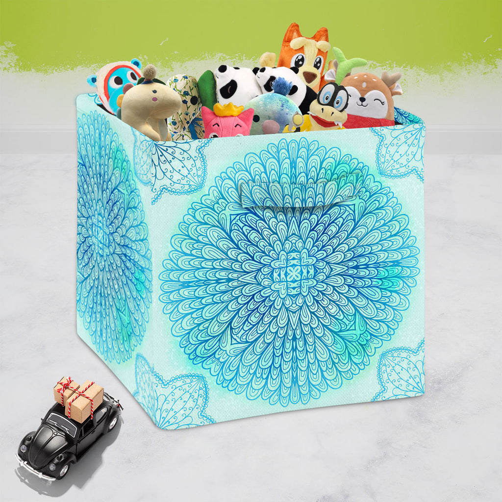 Ethnic Ornament D5 Foldable Open Storage Bin | Organizer Box, Toy Basket, Shelf Box, Laundry Bag | Canvas Fabric-Storage Bins-STR_BI_CB-IC 5007550 IC 5007550, Abstract Expressionism, Abstracts, Allah, Arabic, Art and Paintings, Asian, Botanical, Circle, Cities, City Views, Culture, Drawing, Ethnic, Floral, Flowers, Geometric, Geometric Abstraction, Hinduism, Illustrations, Indian, Islam, Mandala, Nature, Paintings, Patterns, Retro, Semi Abstract, Signs, Signs and Symbols, Symbols, Traditional, Tribal, World