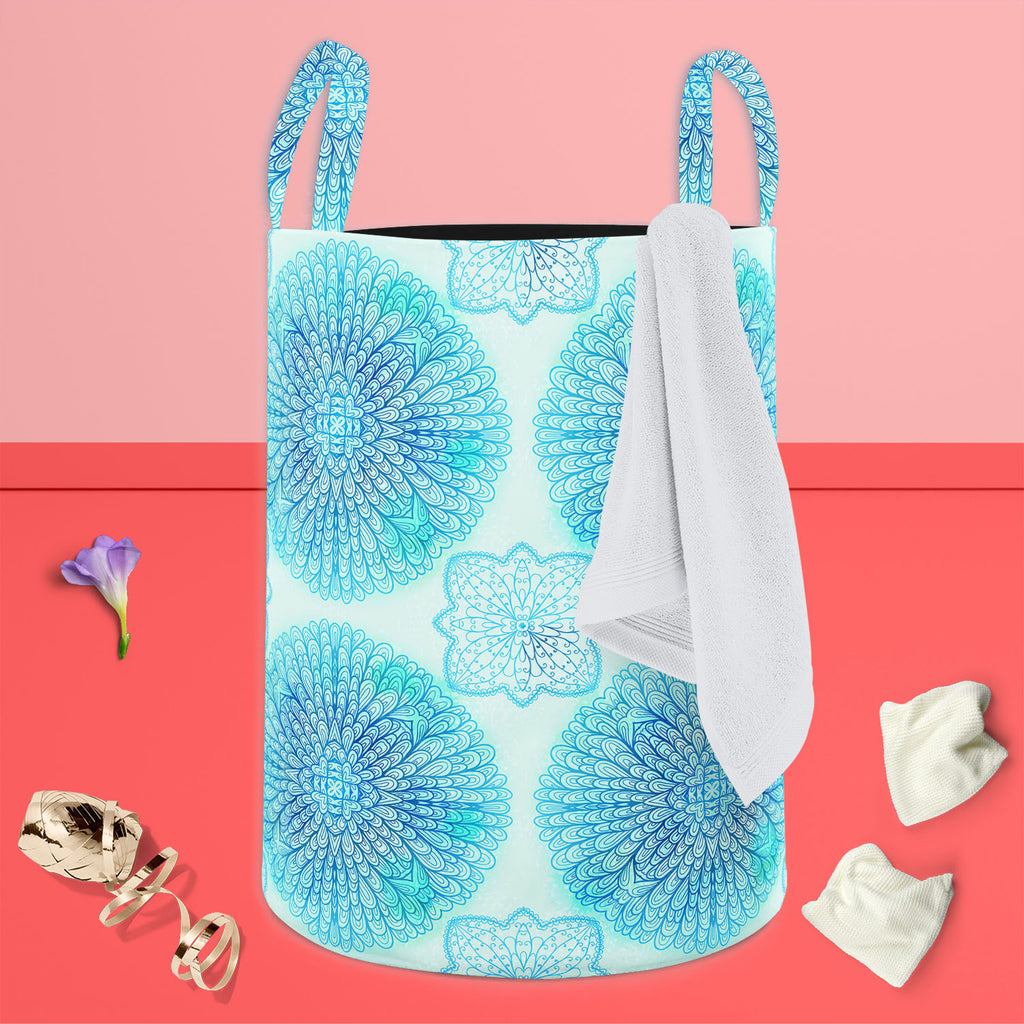 Ethnic Ornament D5 Foldable Open Storage Bin | Organizer Box, Toy Basket, Shelf Box, Laundry Bag | Canvas Fabric-Storage Bins-STR_BI_CB-IC 5007550 IC 5007550, Abstract Expressionism, Abstracts, Allah, Arabic, Art and Paintings, Asian, Botanical, Circle, Cities, City Views, Culture, Drawing, Ethnic, Floral, Flowers, Geometric, Geometric Abstraction, Hinduism, Illustrations, Indian, Islam, Mandala, Nature, Paintings, Patterns, Retro, Semi Abstract, Signs, Signs and Symbols, Symbols, Traditional, Tribal, World