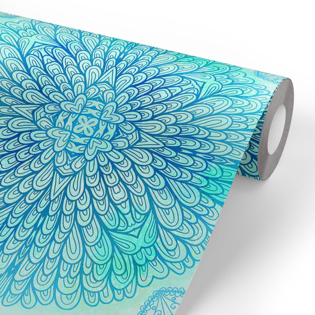 Ethnic Ornament Wallpaper Roll-Wallpapers Peel & Stick-WAL_PA-IC 5007550 IC 5007550, Abstract Expressionism, Abstracts, Allah, Arabic, Art and Paintings, Asian, Botanical, Circle, Cities, City Views, Culture, Drawing, Ethnic, Floral, Flowers, Geometric, Geometric Abstraction, Hinduism, Illustrations, Indian, Islam, Mandala, Nature, Paintings, Patterns, Retro, Semi Abstract, Signs, Signs and Symbols, Symbols, Traditional, Tribal, World Culture, ornament, wallpaper, roll, abstract, art, background, beige, blu