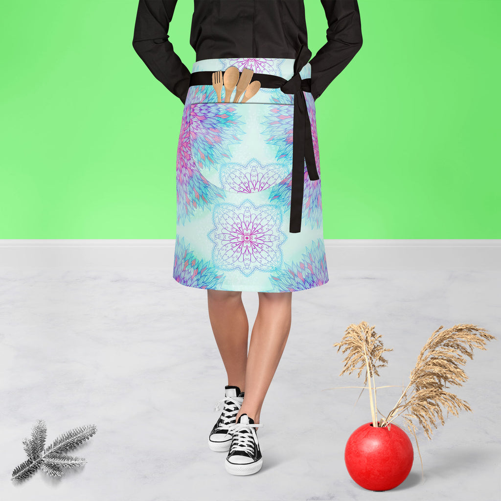 Ethnic Ornament D6 Apron | Adjustable, Free Size & Waist Tiebacks-Apron Waist to Knee-APR_WS_KN-IC 5007551 IC 5007551, Abstract Expressionism, Abstracts, Allah, Arabic, Art and Paintings, Asian, Black and White, Botanical, Circle, Cities, City Views, Culture, Drawing, Ethnic, Floral, Flowers, Geometric, Geometric Abstraction, Hinduism, Illustrations, Indian, Islam, Mandala, Nature, Paintings, Patterns, Retro, Semi Abstract, Signs, Signs and Symbols, Symbols, Traditional, Tribal, White, World Culture, orname