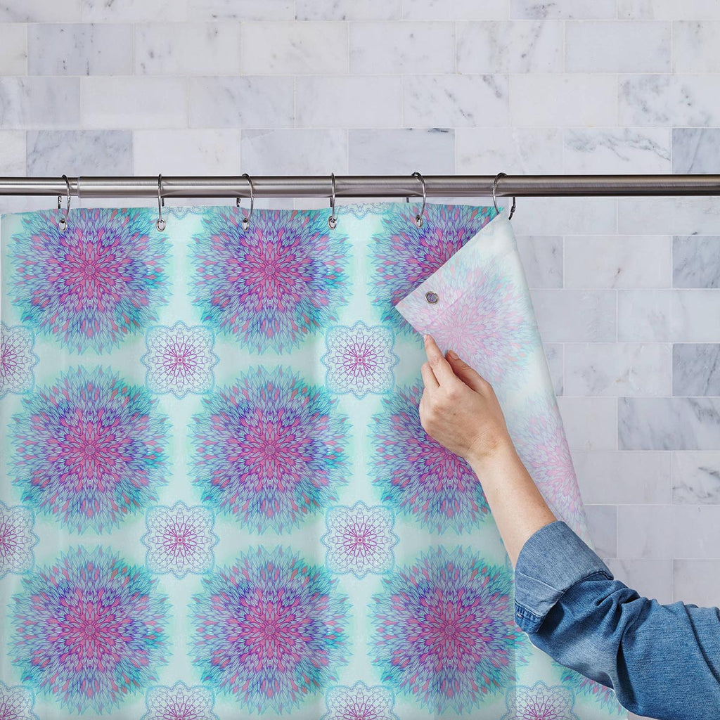 Ethnic Ornament Washable Waterproof Shower Curtain-Shower Curtains-CUR_SH-IC 5007551 IC 5007551, Abstract Expressionism, Abstracts, Allah, Arabic, Art and Paintings, Asian, Black and White, Botanical, Circle, Cities, City Views, Culture, Drawing, Ethnic, Floral, Flowers, Geometric, Geometric Abstraction, Hinduism, Illustrations, Indian, Islam, Mandala, Nature, Paintings, Patterns, Retro, Semi Abstract, Signs, Signs and Symbols, Symbols, Traditional, Tribal, White, World Culture, ornament, washable, waterpro