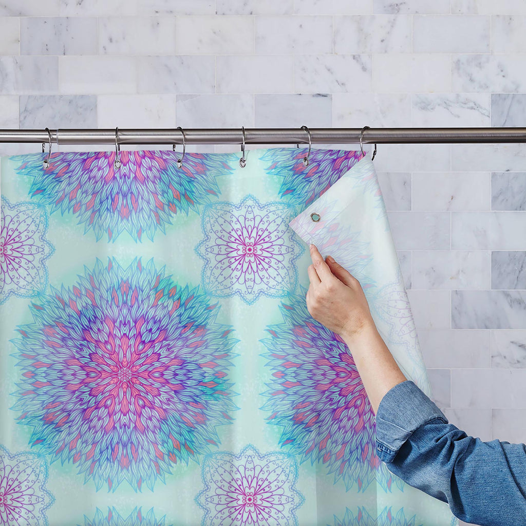 Ethnic Ornament D6 Washable Waterproof Shower Curtain-Shower Curtains-CUR_SH-IC 5007551 IC 5007551, Abstract Expressionism, Abstracts, Allah, Arabic, Art and Paintings, Asian, Black and White, Botanical, Circle, Cities, City Views, Culture, Drawing, Ethnic, Floral, Flowers, Geometric, Geometric Abstraction, Hinduism, Illustrations, Indian, Islam, Mandala, Nature, Paintings, Patterns, Retro, Semi Abstract, Signs, Signs and Symbols, Symbols, Traditional, Tribal, White, World Culture, ornament, d6, washable, w