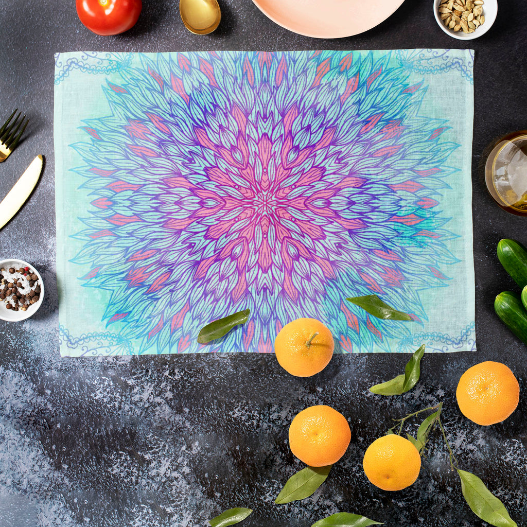 Ethnic Ornament D6 Table Mat Placemat-Table Place Mats Fabric-MAT_TB-IC 5007551 IC 5007551, Abstract Expressionism, Abstracts, Allah, Arabic, Art and Paintings, Asian, Black and White, Botanical, Circle, Cities, City Views, Culture, Drawing, Ethnic, Floral, Flowers, Geometric, Geometric Abstraction, Hinduism, Illustrations, Indian, Islam, Mandala, Nature, Paintings, Patterns, Retro, Semi Abstract, Signs, Signs and Symbols, Symbols, Traditional, Tribal, White, World Culture, ornament, d6, table, mat, placema