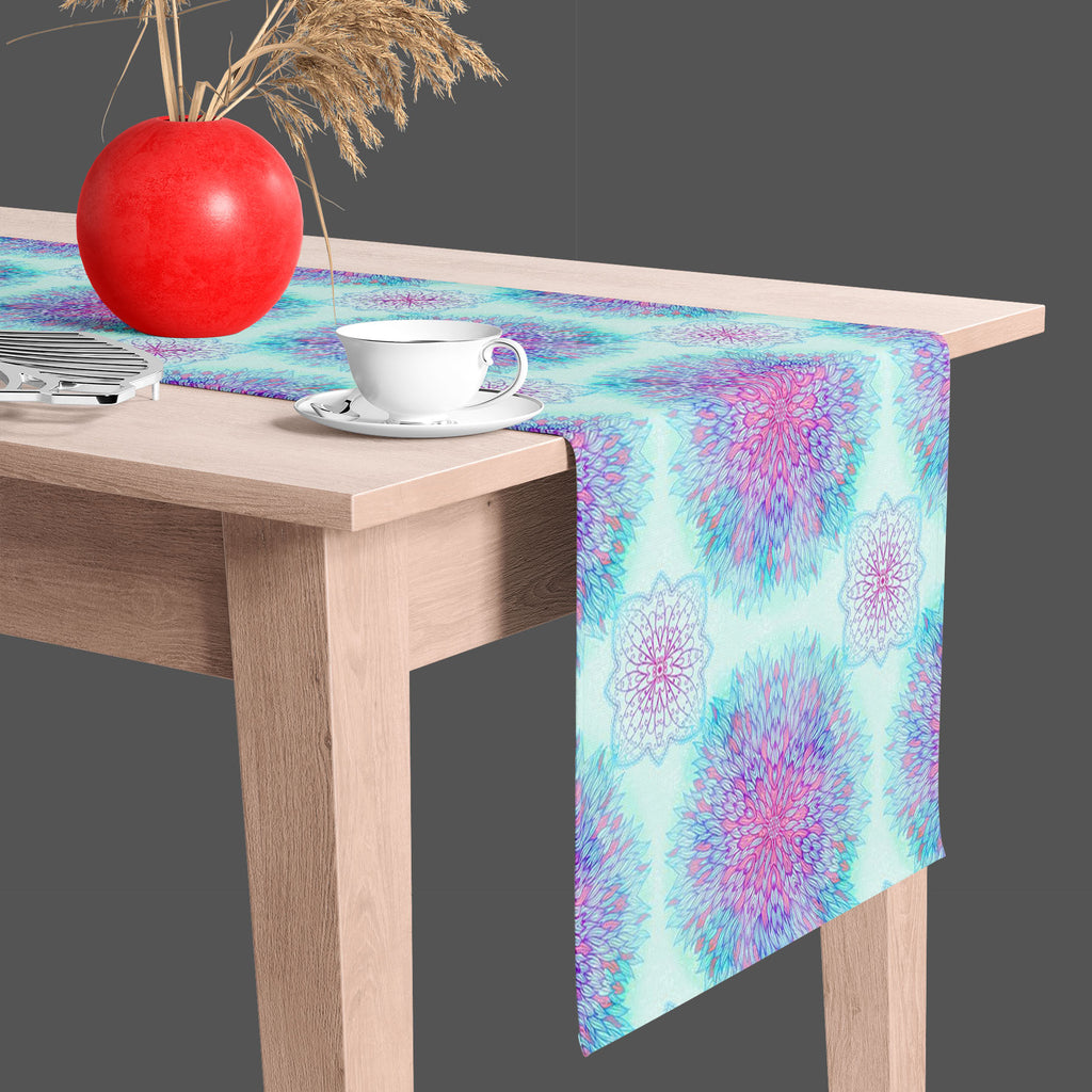 Ethnic Ornament D6 Table Runner-Table Runners-RUN_TB-IC 5007551 IC 5007551, Abstract Expressionism, Abstracts, Allah, Arabic, Art and Paintings, Asian, Black and White, Botanical, Circle, Cities, City Views, Culture, Drawing, Ethnic, Floral, Flowers, Geometric, Geometric Abstraction, Hinduism, Illustrations, Indian, Islam, Mandala, Nature, Paintings, Patterns, Retro, Semi Abstract, Signs, Signs and Symbols, Symbols, Traditional, Tribal, White, World Culture, ornament, d6, table, runner, abstract, art, backg