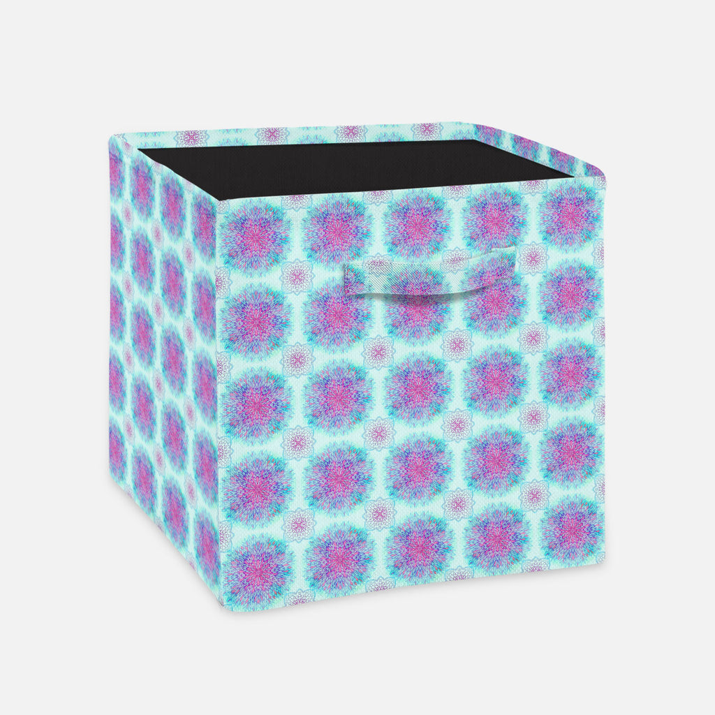 Ethnic Ornament Foldable Open Storage Bin | Organizer Box, Toy Basket, Shelf Box, Laundry Bag | Canvas Fabric-Storage Bins-STR_BI_CB-IC 5007551 IC 5007551, Abstract Expressionism, Abstracts, Allah, Arabic, Art and Paintings, Asian, Black and White, Botanical, Circle, Cities, City Views, Culture, Drawing, Ethnic, Floral, Flowers, Geometric, Geometric Abstraction, Hinduism, Illustrations, Indian, Islam, Mandala, Nature, Paintings, Patterns, Retro, Semi Abstract, Signs, Signs and Symbols, Symbols, Traditional,