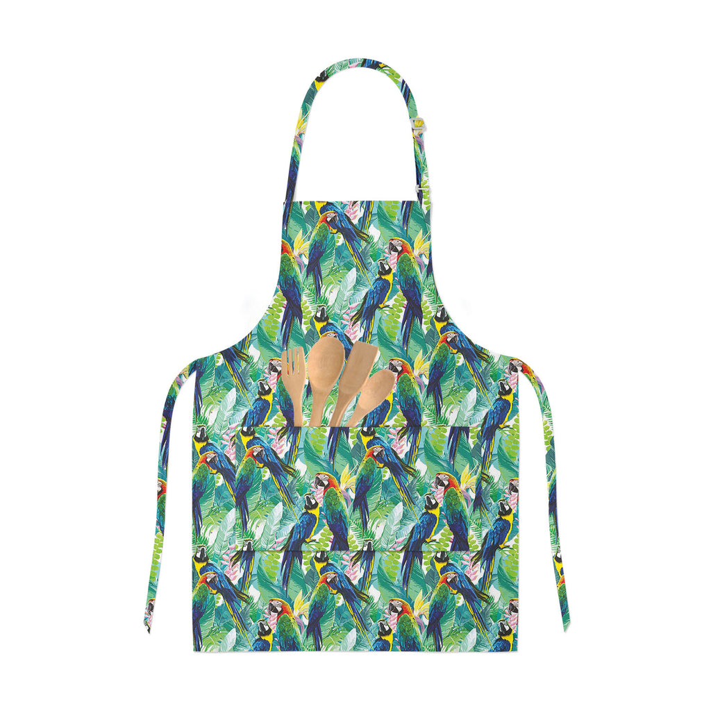 Exotic Birds & Beautiful Flowers Apron | Adjustable, Free Size & Waist Tiebacks-Aprons Neck to Knee-APR_NK_KN-IC 5007552 IC 5007552, Animals, Art and Paintings, Birds, Black and White, Botanical, Drawing, Fashion, Floral, Flowers, Illustrations, Love, Nature, Patterns, Pets, Romance, Scenic, Signs, Signs and Symbols, Tropical, White, Wildlife, exotic, beautiful, apron, adjustable, free, size, waist, tiebacks, pattern, parrot, jungle, bird, brazil, parrots, macaw, illustration, flower, seamless, background, 