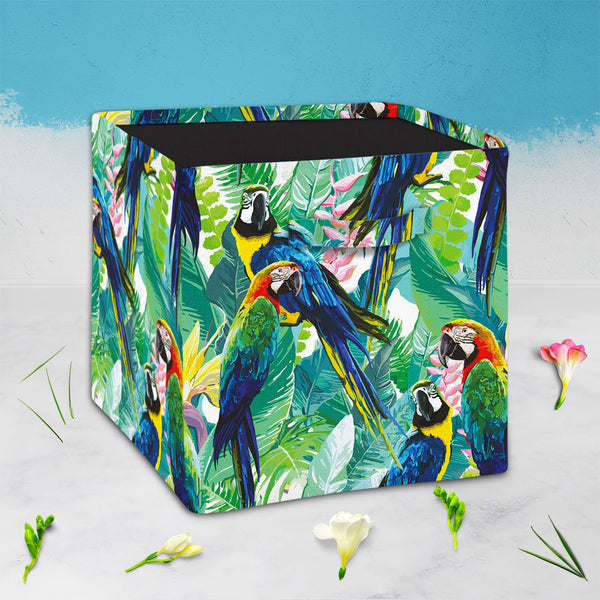 Exotic Birds & Beautiful Flowers D2 Foldable Open Storage Bin | Organizer Box, Toy Basket, Shelf Box, Laundry Bag | Canvas Fabric-Storage Bins-STR_BI_CB-IC 5007552 IC 5007552, Animals, Art and Paintings, Birds, Black and White, Botanical, Drawing, Fashion, Floral, Flowers, Illustrations, Love, Nature, Patterns, Pets, Romance, Scenic, Signs, Signs and Symbols, Tropical, White, Wildlife, exotic, beautiful, d2, foldable, open, storage, bin, organizer, box, toy, basket, shelf, laundry, bag, canvas, fabric, patt