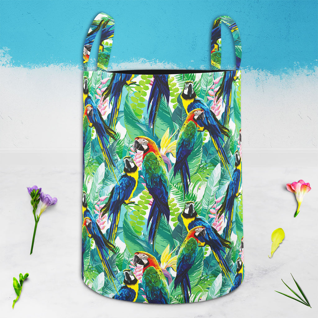 Exotic Birds & Beautiful Flowers D2 Foldable Open Storage Bin | Organizer Box, Toy Basket, Shelf Box, Laundry Bag | Canvas Fabric-Storage Bins-STR_BI_CB-IC 5007552 IC 5007552, Animals, Art and Paintings, Birds, Black and White, Botanical, Drawing, Fashion, Floral, Flowers, Illustrations, Love, Nature, Patterns, Pets, Romance, Scenic, Signs, Signs and Symbols, Tropical, White, Wildlife, exotic, beautiful, d2, foldable, open, storage, bin, organizer, box, toy, basket, shelf, laundry, bag, canvas, fabric, patt