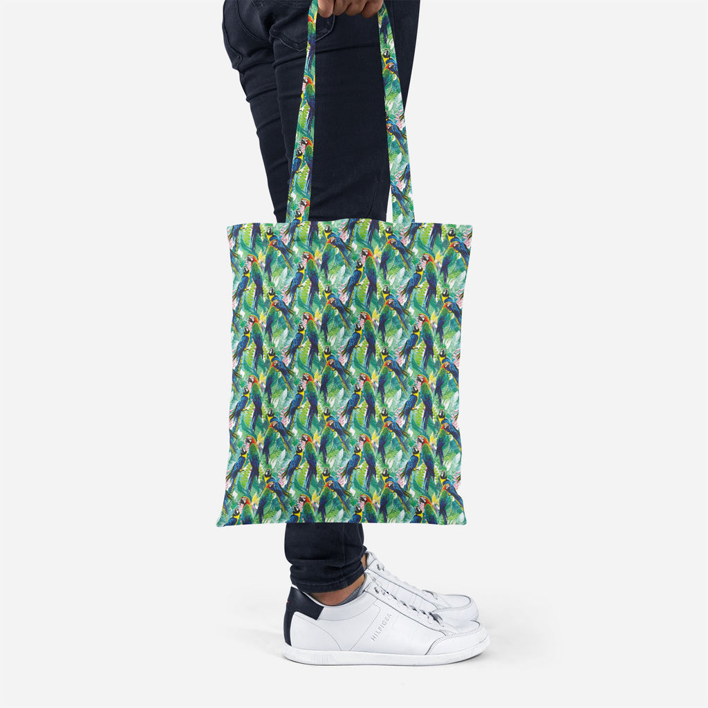 ArtzFolio Exotic Birds & Beautiful Flowers Tote Bag Shoulder Purse | Multipurpose-Tote Bags Basic-AZ5007552TOT_RF-IC 5007552 IC 5007552, Animals, Art and Paintings, Birds, Black and White, Botanical, Drawing, Fashion, Floral, Flowers, Illustrations, Love, Nature, Patterns, Pets, Romance, Scenic, Signs, Signs and Symbols, Tropical, White, Wildlife, exotic, beautiful, tote, bag, shoulder, purse, multipurpose, pattern, parrot, jungle, bird, brazil, parrots, macaw, illustration, flower, seamless, background, fo