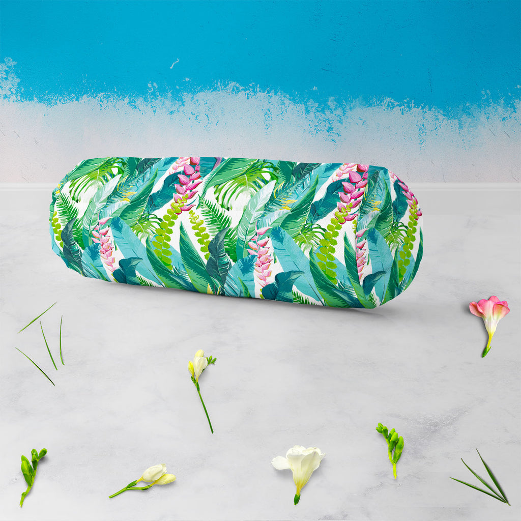 Exotic Flowers & Leaves Bolster Cover Booster Cases | Concealed Zipper Opening-Bolster Covers-BOL_CV_ZP-IC 5007553 IC 5007553, Art and Paintings, Black and White, Botanical, Digital, Digital Art, Drawing, Fashion, Floral, Flowers, Graphic, Illustrations, Nature, Patterns, Scenic, Signs, Signs and Symbols, Tropical, Watercolour, White, exotic, leaves, bolster, cover, booster, cases, concealed, zipper, opening, pattern, jungle, watercolor, seamless, flower, rainforest, fern, plants, background, texture, palm,