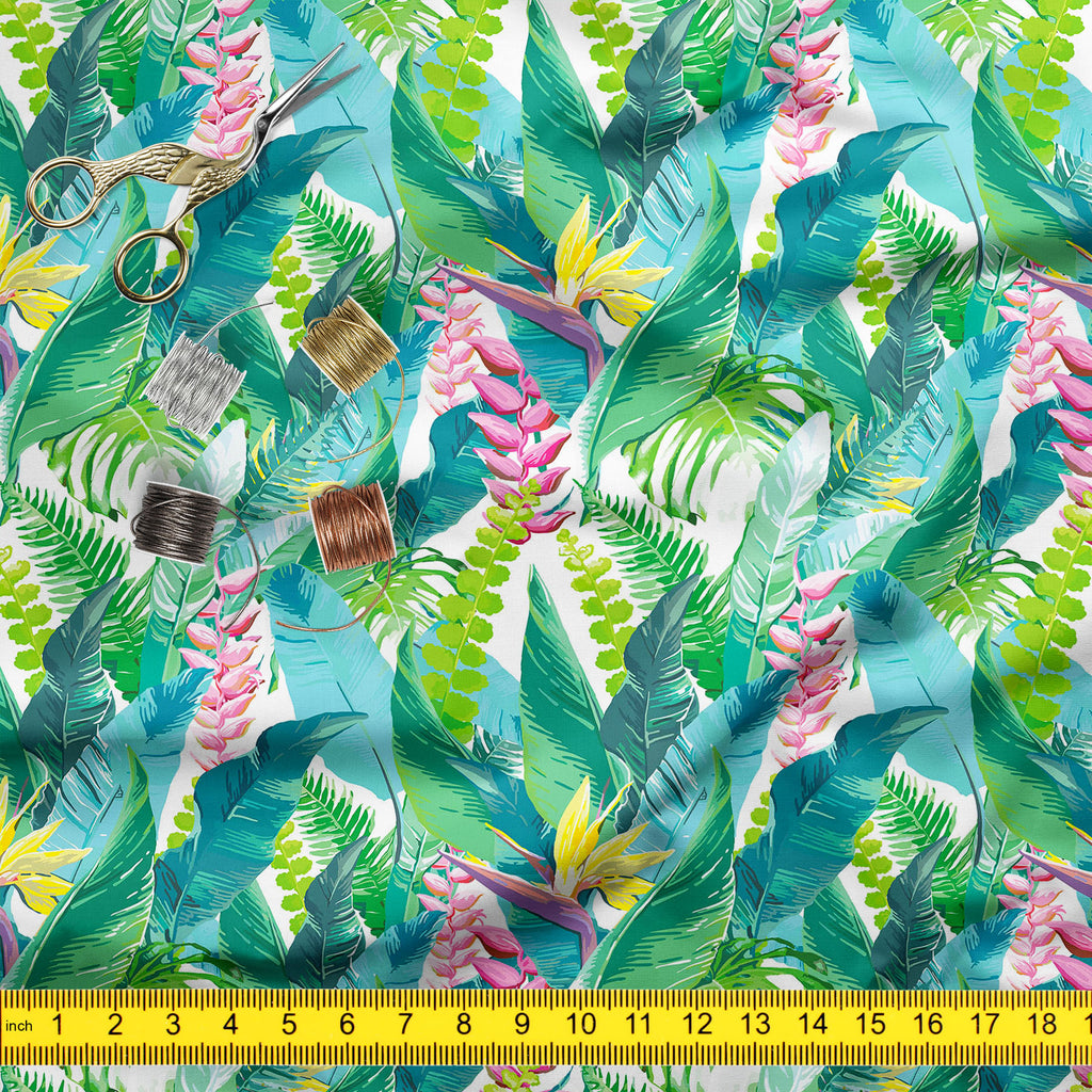 Exotic Flowers & Leaves Upholstery Fabric by Metre | For Sofa, Curtains, Cushions, Furnishing, Craft, Dress Material-Upholstery Fabrics-FAB_RW-IC 5007553 IC 5007553, Art and Paintings, Black and White, Botanical, Digital, Digital Art, Drawing, Fashion, Floral, Flowers, Graphic, Illustrations, Nature, Patterns, Scenic, Signs, Signs and Symbols, Tropical, Watercolour, White, exotic, leaves, upholstery, fabric, by, metre, for, sofa, curtains, cushions, furnishing, craft, dress, material, pattern, jungle, water