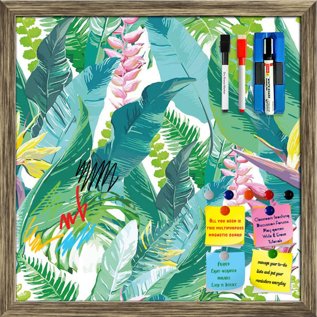 Exotic Flowers & Leaves Framed Magnetic Dry Erase Board | Combo with Magnet Buttons & Markers-Magnetic Boards Framed-MGB_FR-IC 5007553 IC 5007553, Art and Paintings, Black and White, Botanical, Digital, Digital Art, Drawing, Fashion, Floral, Flowers, Graphic, Illustrations, Nature, Patterns, Scenic, Signs, Signs and Symbols, Tropical, Watercolour, White, exotic, leaves, framed, magnetic, dry, erase, board, printed, whiteboard, with, 4, magnets, 2, markers, 1, duster, pattern, jungle, watercolor, seamless, f