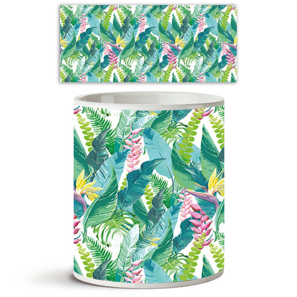 Exotic Flowers & Leaves Ceramic Coffee Tea Mug Inside White-Coffee Mugs-MUG-IC 5007553 IC 5007553, Art and Paintings, Black and White, Botanical, Digital, Digital Art, Drawing, Fashion, Floral, Flowers, Graphic, Illustrations, Nature, Patterns, Scenic, Signs, Signs and Symbols, Tropical, Watercolour, White, exotic, leaves, ceramic, coffee, tea, mug, inside, pattern, jungle, watercolor, seamless, flower, rainforest, fern, plants, background, texture, palm, leaf, art, beautiful, border, color, colorful, decor