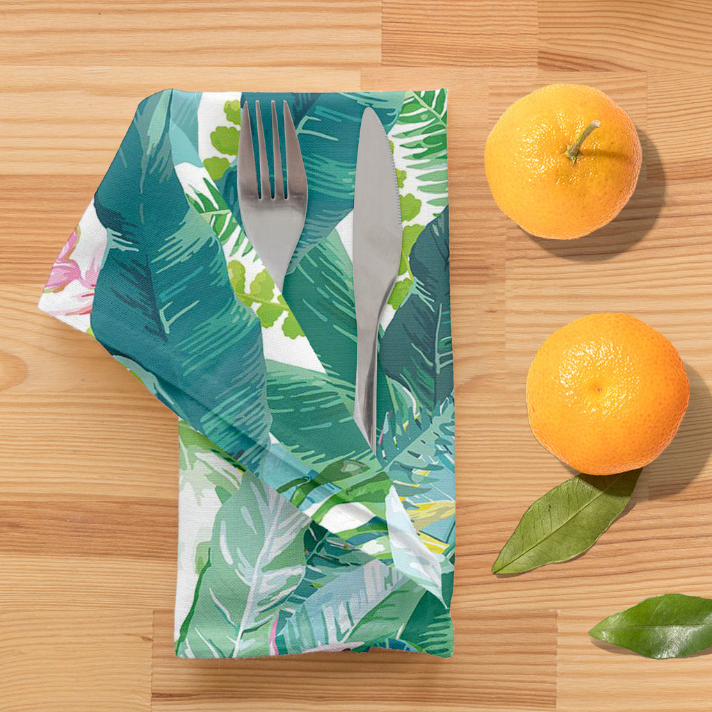 Exotic Flowers & Leaves Table Napkin-Table Napkins-NAP_TB-IC 5007553 IC 5007553, Art and Paintings, Black and White, Botanical, Digital, Digital Art, Drawing, Fashion, Floral, Flowers, Graphic, Illustrations, Nature, Patterns, Scenic, Signs, Signs and Symbols, Tropical, Watercolour, White, exotic, leaves, table, napkin, pattern, jungle, watercolor, seamless, flower, rainforest, fern, plants, background, texture, palm, leaf, art, beautiful, border, color, colorful, decoration, design, element, forest, green,