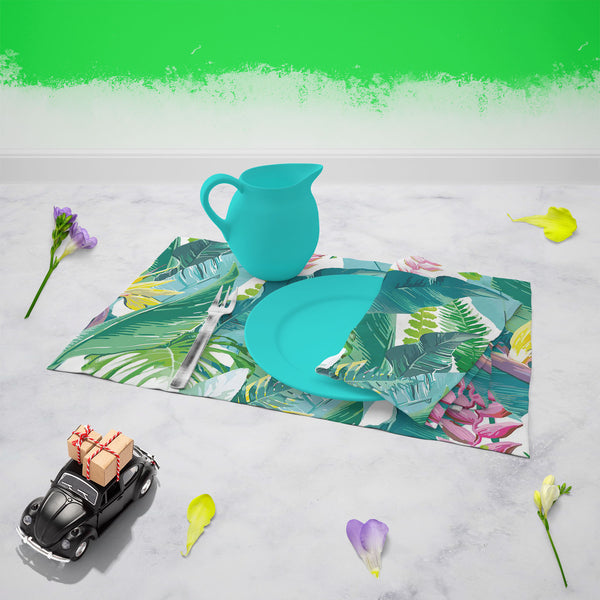 Exotic Flowers & Leaves Table Napkin-Table Napkins-NAP_TB-IC 5007553 IC 5007553, Art and Paintings, Black and White, Botanical, Digital, Digital Art, Drawing, Fashion, Floral, Flowers, Graphic, Illustrations, Nature, Patterns, Scenic, Signs, Signs and Symbols, Tropical, Watercolour, White, exotic, leaves, table, napkin, for, dining, center, poly, cotton, fabric, pattern, jungle, watercolor, seamless, flower, rainforest, fern, plants, background, texture, palm, leaf, art, beautiful, border, color, colorful, 