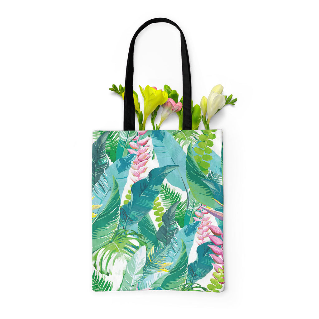 Exotic Flowers & Leaves Tote Bag Shoulder Purse | Multipurpose-Tote Bags Basic-TOT_FB_BS-IC 5007553 IC 5007553, Art and Paintings, Black and White, Botanical, Digital, Digital Art, Drawing, Fashion, Floral, Flowers, Graphic, Illustrations, Nature, Patterns, Scenic, Signs, Signs and Symbols, Tropical, Watercolour, White, exotic, leaves, tote, bag, shoulder, purse, multipurpose, pattern, jungle, watercolor, seamless, flower, rainforest, fern, plants, background, texture, palm, leaf, art, beautiful, border, co