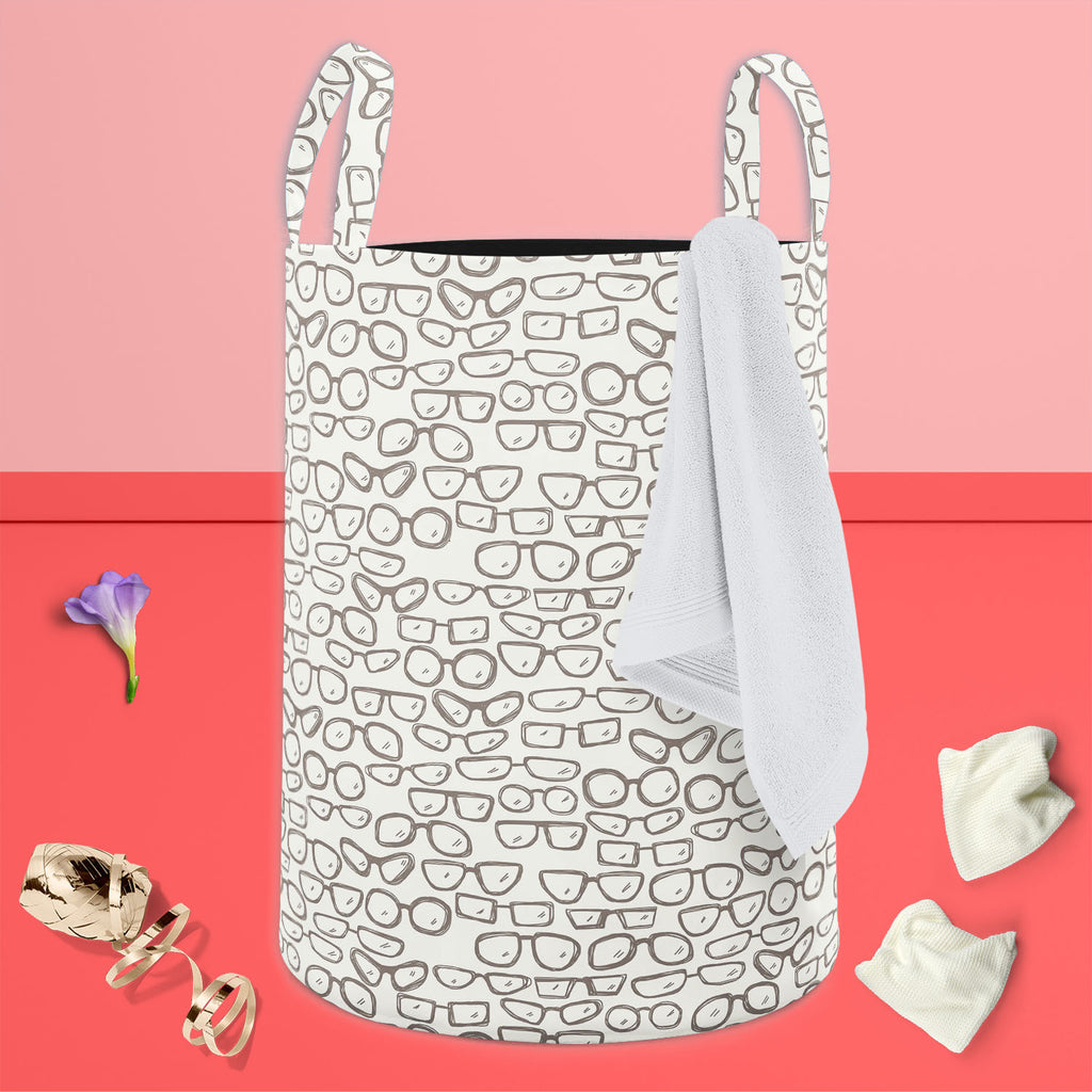 All Glasses Foldable Open Storage Bin | Organizer Box, Toy Basket, Shelf Box, Laundry Bag | Canvas Fabric - Storage Bins - ArtzFolio.com