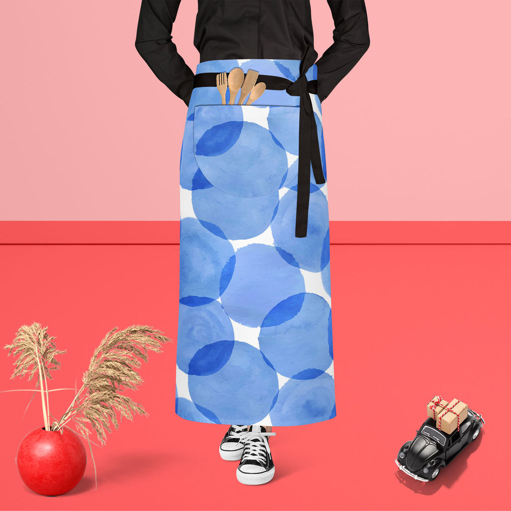 Blue Circles Apron | Adjustable, Free Size & Waist Tiebacks-Aprons Waist to Feet-APR_WS_FT-IC 5007555 IC 5007555, Abstract Expressionism, Abstracts, Ancient, Art and Paintings, Black and White, Circle, Digital, Digital Art, Dots, Geometric, Geometric Abstraction, Graphic, Historical, Illustrations, Medieval, Patterns, Retro, Semi Abstract, Signs, Signs and Symbols, Splatter, Vintage, Watercolour, White, blue, circles, apron, adjustable, free, size, waist, tiebacks, abstract, art, backdrop, background, color