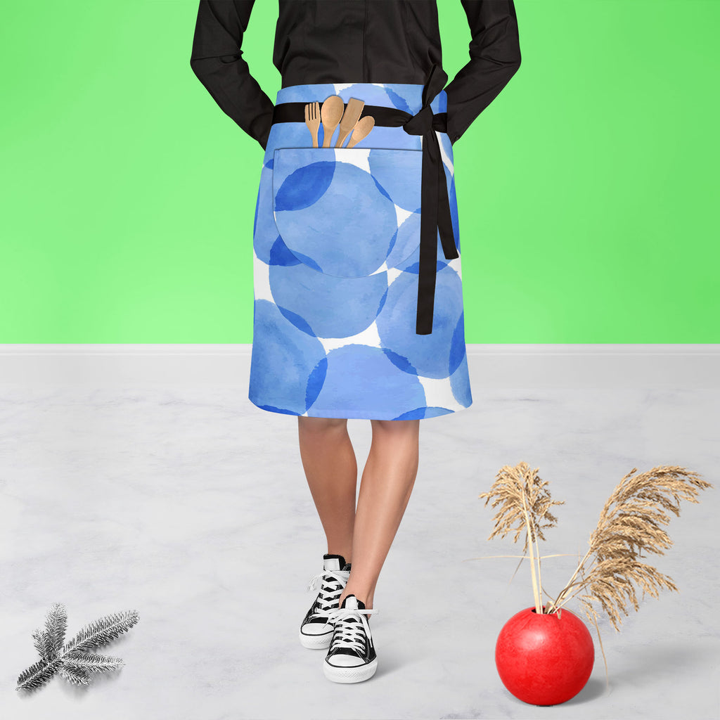 Blue Circles Apron | Adjustable, Free Size & Waist Tiebacks-Apron Waist to Knee-APR_WS_KN-IC 5007555 IC 5007555, Abstract Expressionism, Abstracts, Ancient, Art and Paintings, Black and White, Circle, Digital, Digital Art, Dots, Geometric, Geometric Abstraction, Graphic, Historical, Illustrations, Medieval, Patterns, Retro, Semi Abstract, Signs, Signs and Symbols, Splatter, Vintage, Watercolour, White, blue, circles, apron, adjustable, free, size, waist, tiebacks, abstract, art, backdrop, background, color,