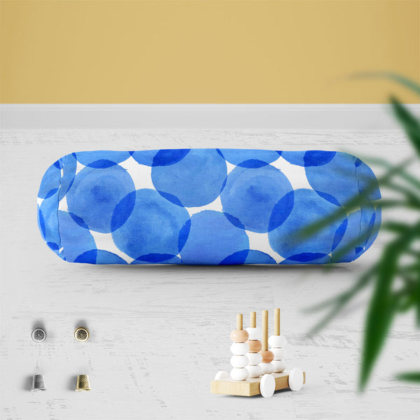 Blue Circles Bolster Cover Booster Cases | Concealed Zipper Opening-Bolster Covers-BOL_CV_ZP-IC 5007555 IC 5007555, Abstract Expressionism, Abstracts, Ancient, Art and Paintings, Black and White, Circle, Digital, Digital Art, Dots, Geometric, Geometric Abstraction, Graphic, Historical, Illustrations, Medieval, Patterns, Retro, Semi Abstract, Signs, Signs and Symbols, Splatter, Vintage, Watercolour, White, blue, circles, bolster, cover, booster, cases, zipper, opening, poly, cotton, fabric, abstract, art, ba