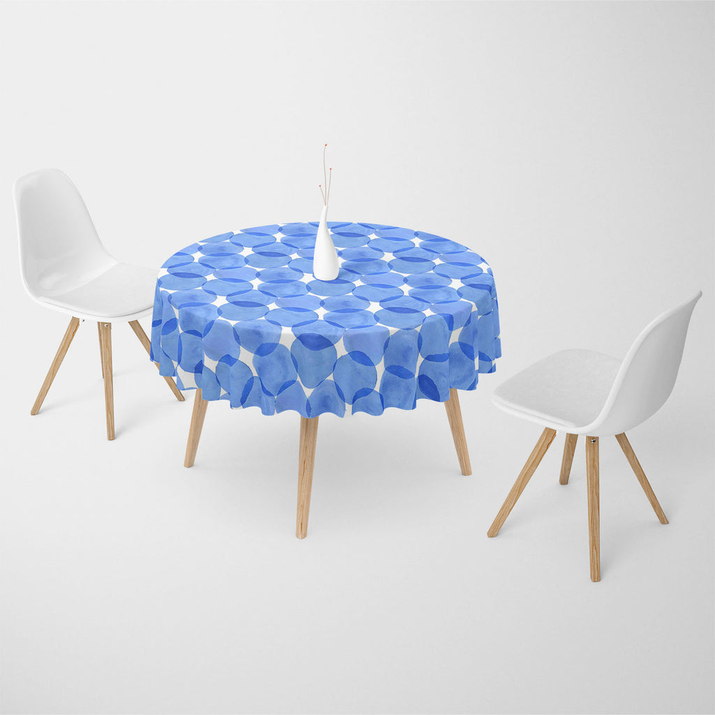 Watercolor Blue Circles Table Cloth Cover-Table Covers-CVR_TB_RD-IC 5007555 IC 5007555, Abstract Expressionism, Abstracts, Ancient, Art and Paintings, Black and White, Circle, Digital, Digital Art, Dots, Geometric, Geometric Abstraction, Graphic, Historical, Illustrations, Medieval, Patterns, Retro, Semi Abstract, Signs, Signs and Symbols, Splatter, Vintage, Watercolour, White, watercolor, blue, circles, table, cloth, cover, abstract, art, backdrop, background, color, colorful, decor, design, dot, drawn, dr