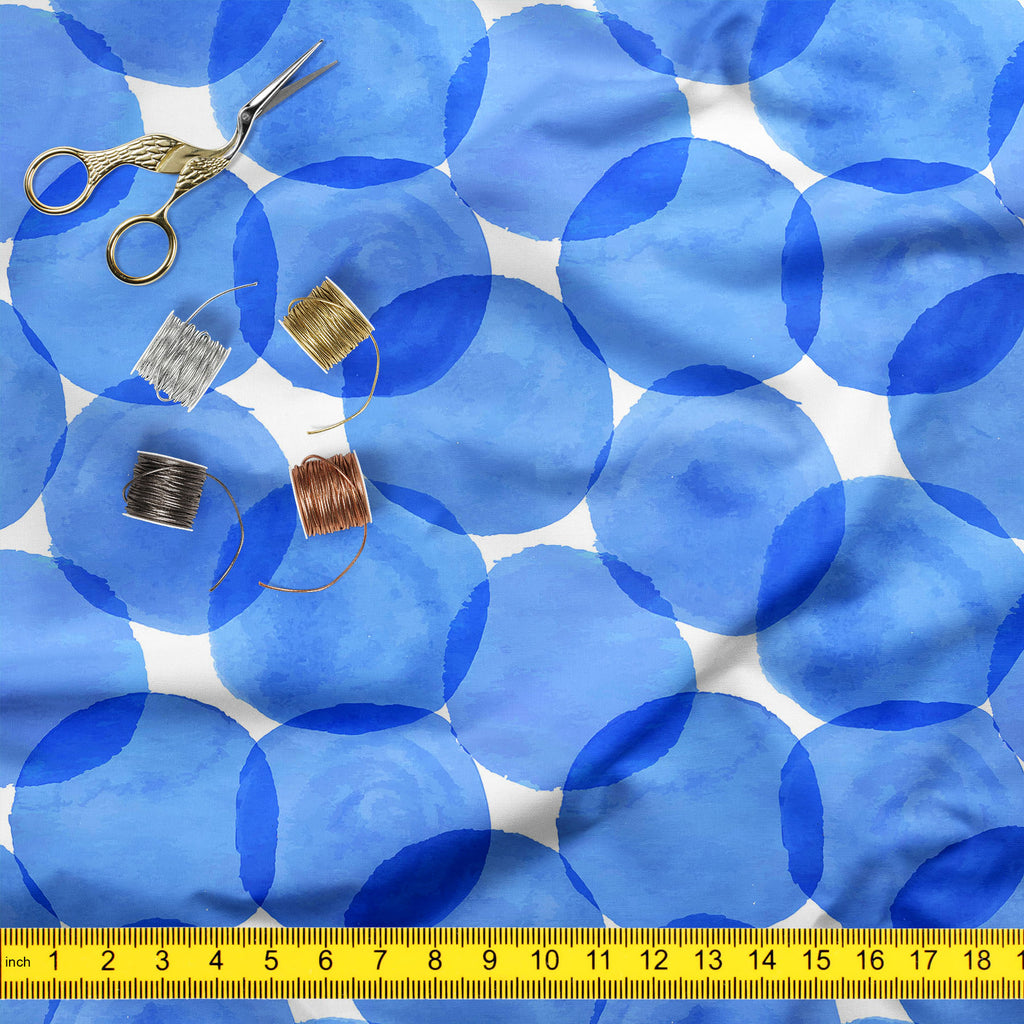 Blue Circles Upholstery Fabric by Metre | For Sofa, Curtains, Cushions, Furnishing, Craft, Dress Material-Upholstery Fabrics-FAB_RW-IC 5007555 IC 5007555, Abstract Expressionism, Abstracts, Ancient, Art and Paintings, Black and White, Circle, Digital, Digital Art, Dots, Geometric, Geometric Abstraction, Graphic, Historical, Illustrations, Medieval, Patterns, Retro, Semi Abstract, Signs, Signs and Symbols, Splatter, Vintage, Watercolour, White, blue, circles, upholstery, fabric, by, metre, for, sofa, curtain