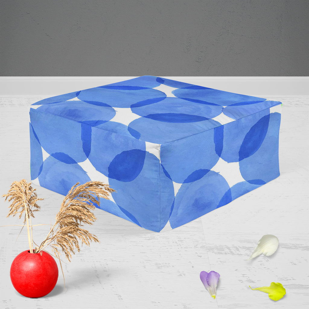 Blue Circles Footstool Footrest Puffy Pouffe Ottoman Bean Bag | Canvas Fabric-Footstools-FST_CB_BN-IC 5007555 IC 5007555, Abstract Expressionism, Abstracts, Ancient, Art and Paintings, Black and White, Circle, Digital, Digital Art, Dots, Geometric, Geometric Abstraction, Graphic, Historical, Illustrations, Medieval, Patterns, Retro, Semi Abstract, Signs, Signs and Symbols, Splatter, Vintage, Watercolour, White, blue, circles, footstool, footrest, puffy, pouffe, ottoman, bean, bag, canvas, fabric, abstract, 
