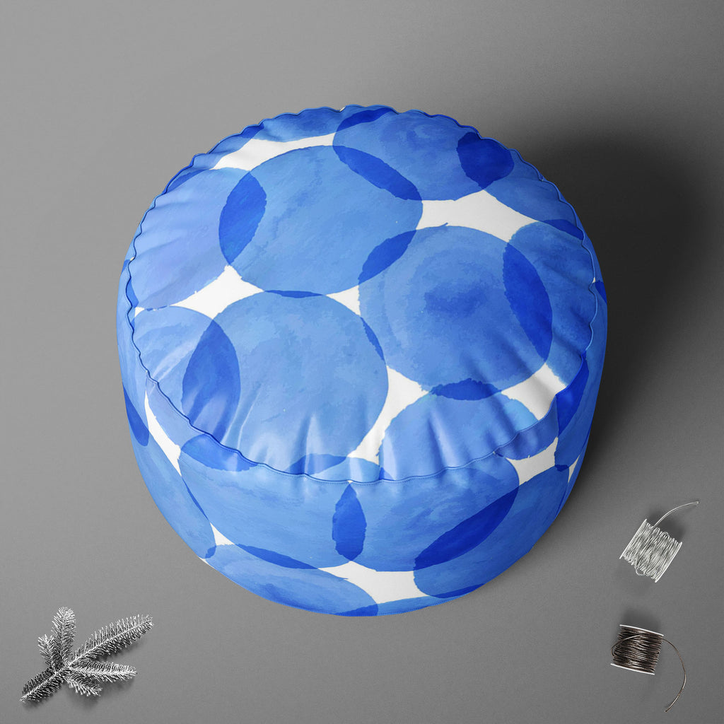 Blue Circles Footstool Footrest Puffy Pouffe Ottoman Bean Bag | Canvas Fabric-Footstools-FST_CB_BN-IC 5007555 IC 5007555, Abstract Expressionism, Abstracts, Ancient, Art and Paintings, Black and White, Circle, Digital, Digital Art, Dots, Geometric, Geometric Abstraction, Graphic, Historical, Illustrations, Medieval, Patterns, Retro, Semi Abstract, Signs, Signs and Symbols, Splatter, Vintage, Watercolour, White, blue, circles, footstool, footrest, puffy, pouffe, ottoman, bean, bag, canvas, fabric, abstract, 