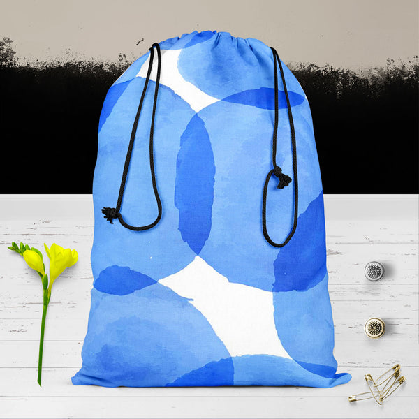 Blue Circles Reusable Sack Bag | Bag for Gym, Storage, Vegetable & Travel-Drawstring Sack Bags-SCK_FB_DS-IC 5007555 IC 5007555, Abstract Expressionism, Abstracts, Ancient, Art and Paintings, Black and White, Circle, Digital, Digital Art, Dots, Geometric, Geometric Abstraction, Graphic, Historical, Illustrations, Medieval, Patterns, Retro, Semi Abstract, Signs, Signs and Symbols, Splatter, Vintage, Watercolour, White, blue, circles, reusable, sack, bag, for, gym, storage, vegetable, travel, cotton, canvas, f