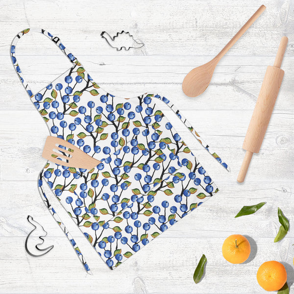 Blueberries Around Apron | Adjustable, Free Size & Waist Tiebacks-Aprons Neck to Knee-APR_NK_KN-IC 5007556 IC 5007556, Ancient, Art and Paintings, Beverage, Cuisine, Drawing, Food, Food and Beverage, Food and Drink, Historical, Illustrations, Kitchen, Medieval, Nature, Patterns, Scenic, Seasons, Vintage, Watercolour, Wooden, blueberries, around, full-length, neck, to, knee, apron, poly-cotton, fabric, adjustable, buckle, waist, tiebacks, art, autumn, backdrop, background, berries, blue, botany, bush, childh