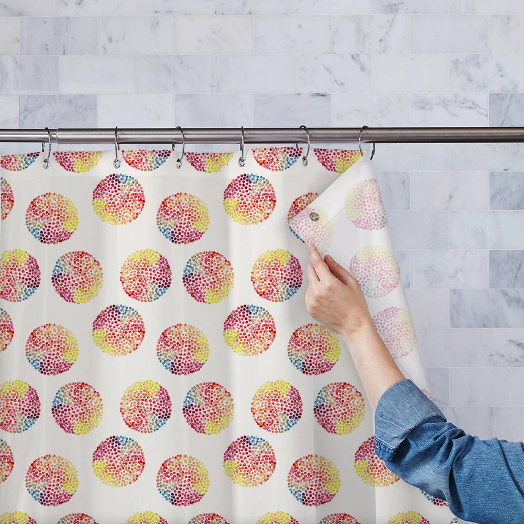 Watercolor Circles Washable Waterproof Shower Curtain-Shower Curtains-CUR_SH-IC 5007557 IC 5007557, Abstract Expressionism, Abstracts, Ancient, Baby, Children, Circle, Digital, Digital Art, Dots, Geometric, Geometric Abstraction, Graphic, Historical, Illustrations, Kids, Medieval, Patterns, Retro, Semi Abstract, Signs, Signs and Symbols, Splatter, Vintage, Watercolour, watercolor, circles, washable, waterproof, shower, curtain, abstract, backdrop, background, badge, ball, bubble, cell, childhood, childish, 
