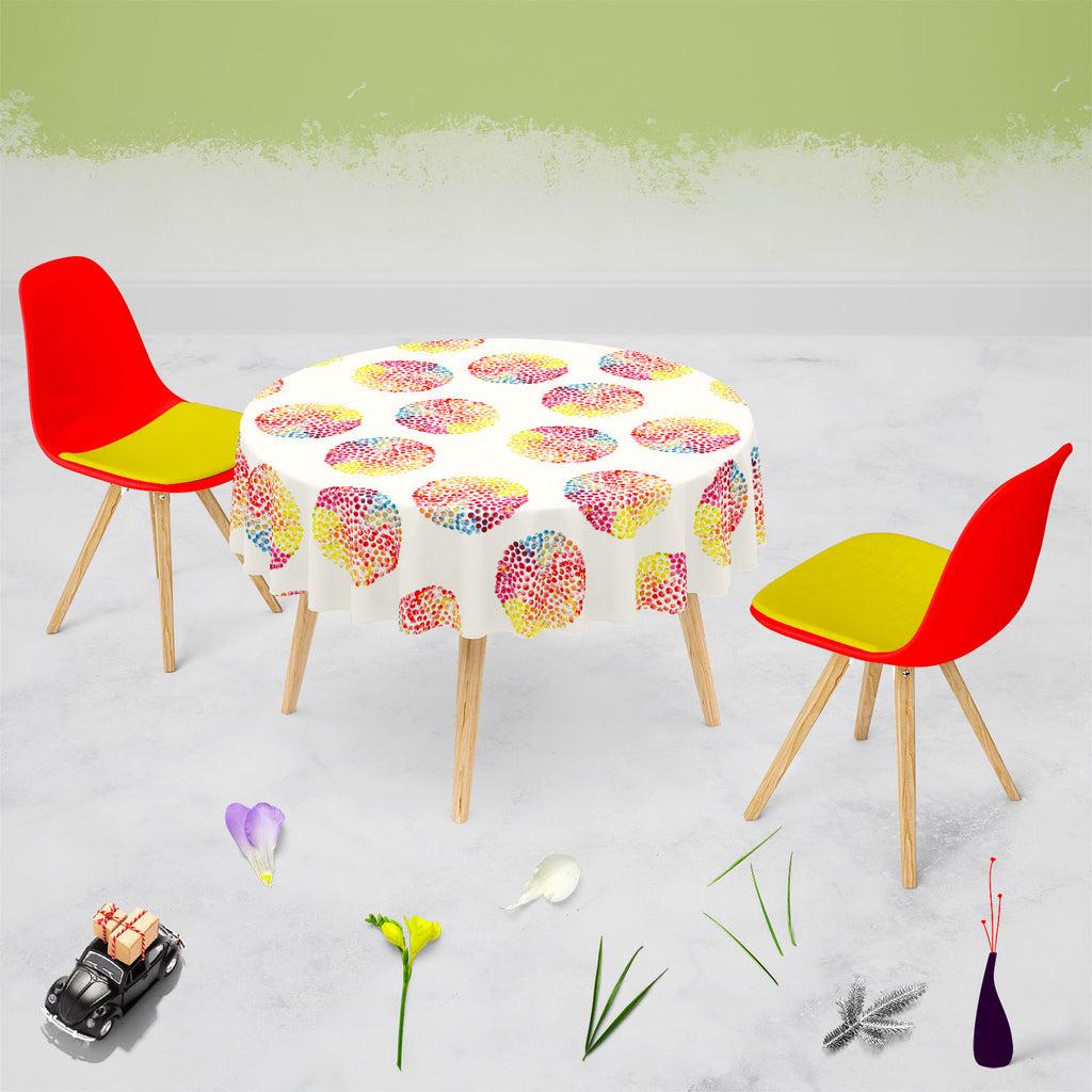 Watercolor Circles D3 Table Cloth Cover-Table Covers-CVR_TB_RD-IC 5007557 IC 5007557, Abstract Expressionism, Abstracts, Ancient, Baby, Children, Circle, Digital, Digital Art, Dots, Geometric, Geometric Abstraction, Graphic, Historical, Illustrations, Kids, Medieval, Patterns, Retro, Semi Abstract, Signs, Signs and Symbols, Splatter, Vintage, Watercolour, watercolor, circles, d3, table, cloth, cover, abstract, backdrop, background, badge, ball, bubble, cell, childhood, childish, colorful, design, dot, drawn