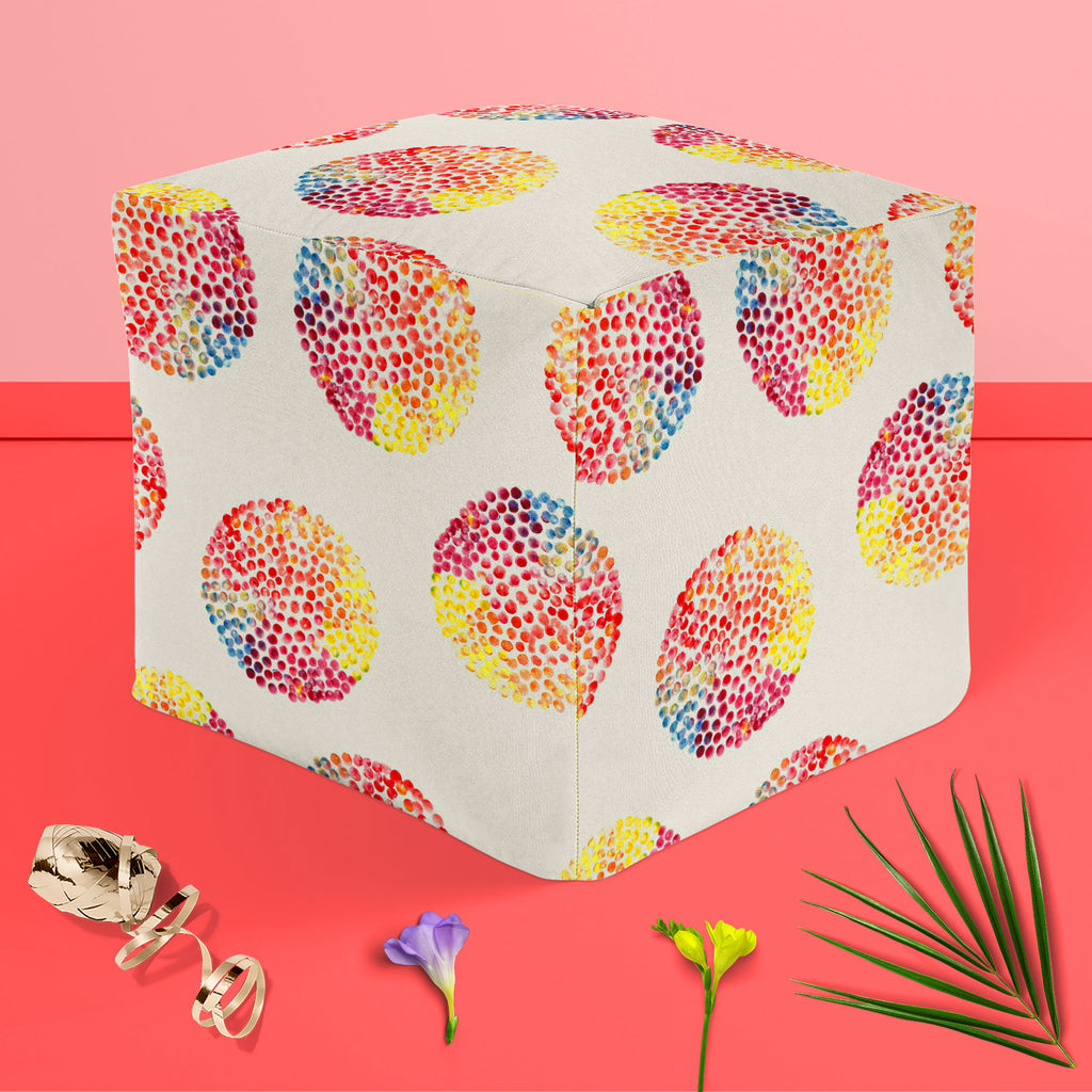 Watercolor Circles D3 Footstool Footrest Puffy Pouffe Ottoman Bean Bag | Canvas Fabric-Footstools-FST_CB_BN-IC 5007557 IC 5007557, Abstract Expressionism, Abstracts, Ancient, Baby, Children, Circle, Digital, Digital Art, Dots, Geometric, Geometric Abstraction, Graphic, Historical, Illustrations, Kids, Medieval, Patterns, Retro, Semi Abstract, Signs, Signs and Symbols, Splatter, Vintage, Watercolour, watercolor, circles, d3, footstool, footrest, puffy, pouffe, ottoman, bean, bag, canvas, fabric, abstract, ba