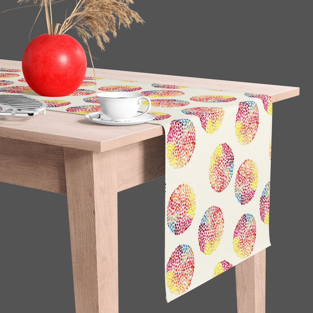 Watercolor Circles D3 Table Runner-Table Runners-RUN_TB-IC 5007557 IC 5007557, Abstract Expressionism, Abstracts, Ancient, Baby, Children, Circle, Digital, Digital Art, Dots, Geometric, Geometric Abstraction, Graphic, Historical, Illustrations, Kids, Medieval, Patterns, Retro, Semi Abstract, Signs, Signs and Symbols, Splatter, Vintage, Watercolour, watercolor, circles, d3, table, runner, abstract, backdrop, background, badge, ball, bubble, cell, childhood, childish, colorful, design, dot, drawn, drop, eleme