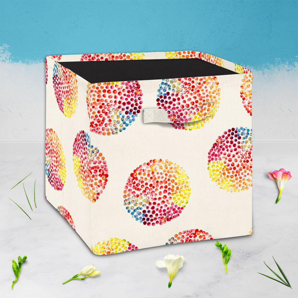Watercolor Circles D3 Foldable Open Storage Bin | Organizer Box, Toy Basket, Shelf Box, Laundry Bag | Canvas Fabric-Storage Bins-STR_BI_CB-IC 5007557 IC 5007557, Abstract Expressionism, Abstracts, Ancient, Baby, Children, Circle, Digital, Digital Art, Dots, Geometric, Geometric Abstraction, Graphic, Historical, Illustrations, Kids, Medieval, Patterns, Retro, Semi Abstract, Signs, Signs and Symbols, Splatter, Vintage, Watercolour, watercolor, circles, d3, foldable, open, storage, bin, organizer, box, toy, ba