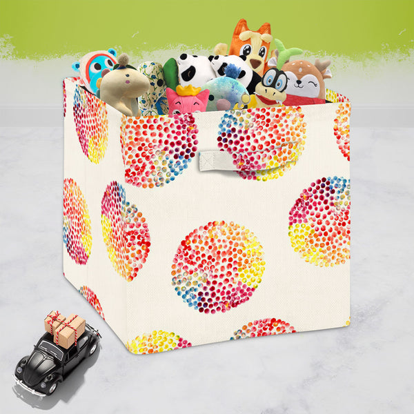 Watercolor Circles D3 Foldable Open Storage Bin | Organizer Box, Toy Basket, Shelf Box, Laundry Bag | Canvas Fabric-Storage Bins-STR_BI_CB-IC 5007557 IC 5007557, Abstract Expressionism, Abstracts, Ancient, Baby, Children, Circle, Digital, Digital Art, Dots, Geometric, Geometric Abstraction, Graphic, Historical, Illustrations, Kids, Medieval, Patterns, Retro, Semi Abstract, Signs, Signs and Symbols, Splatter, Vintage, Watercolour, watercolor, circles, d3, foldable, open, storage, bin, organizer, box, toy, ba