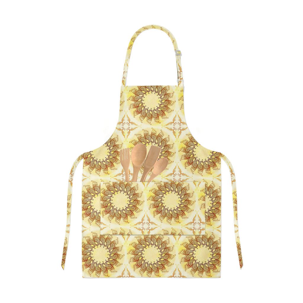 Ethnic Circular Ornament Apron | Adjustable, Free Size & Waist Tiebacks-Aprons Neck to Knee-APR_NK_KN-IC 5007561 IC 5007561, Abstract Expressionism, Abstracts, Allah, Arabic, Art and Paintings, Asian, Botanical, Circle, Cities, City Views, Culture, Drawing, Ethnic, Floral, Flowers, Geometric, Geometric Abstraction, Hinduism, Illustrations, Indian, Islam, Mandala, Nature, Paintings, Patterns, Retro, Semi Abstract, Signs, Signs and Symbols, Symbols, Traditional, Tribal, World Culture, circular, ornament, apro