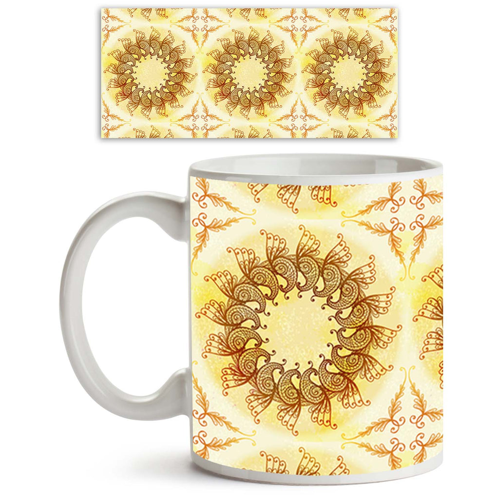 Ethnic Circular Ornament Ceramic Coffee Tea Mug Inside White-Coffee Mugs-MUG-IC 5007561 IC 5007561, Abstract Expressionism, Abstracts, Allah, Arabic, Art and Paintings, Asian, Botanical, Circle, Cities, City Views, Culture, Drawing, Ethnic, Floral, Flowers, Geometric, Geometric Abstraction, Hinduism, Illustrations, Indian, Islam, Mandala, Nature, Paintings, Patterns, Retro, Semi Abstract, Signs, Signs and Symbols, Symbols, Traditional, Tribal, World Culture, circular, ornament, ceramic, coffee, tea, mug, in