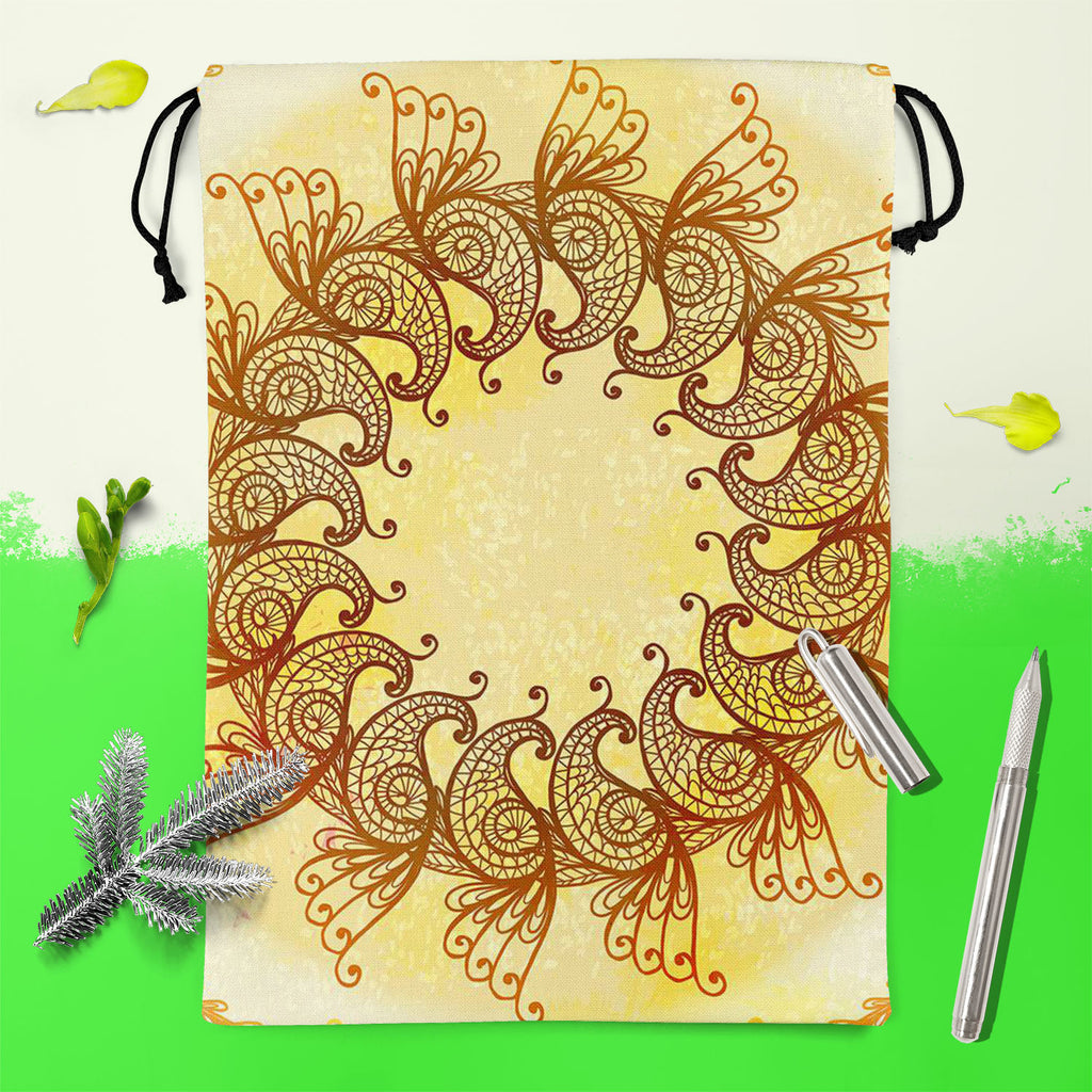 Ethnic Circular Ornament D2 Reusable Sack Bag | Bag for Gym, Storage, Vegetable & Travel-Drawstring Sack Bags-SCK_FB_DS-IC 5007561 IC 5007561, Abstract Expressionism, Abstracts, Allah, Arabic, Art and Paintings, Asian, Botanical, Circle, Cities, City Views, Culture, Drawing, Ethnic, Floral, Flowers, Geometric, Geometric Abstraction, Hinduism, Illustrations, Indian, Islam, Mandala, Nature, Paintings, Patterns, Retro, Semi Abstract, Signs, Signs and Symbols, Symbols, Traditional, Tribal, World Culture, circul