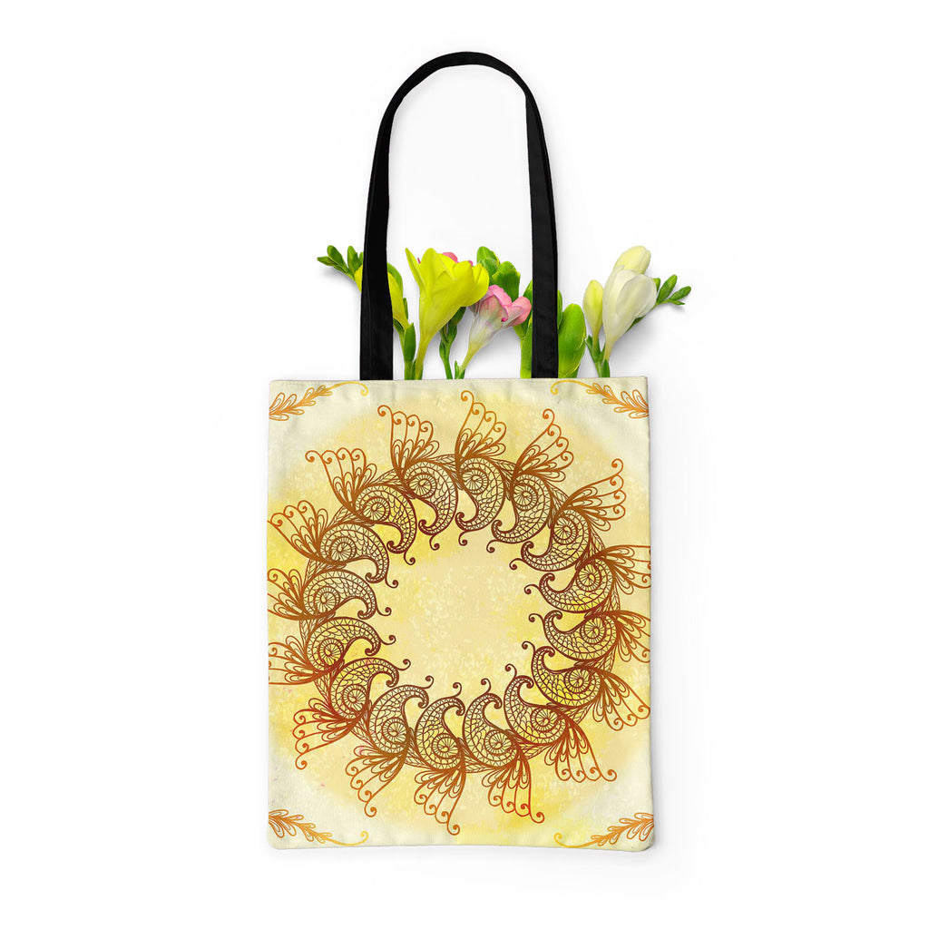 Ethnic Circular Ornament D2 Tote Bag Shoulder Purse | Multipurpose-Tote Bags Basic-TOT_FB_BS-IC 5007561 IC 5007561, Abstract Expressionism, Abstracts, Allah, Arabic, Art and Paintings, Asian, Botanical, Circle, Cities, City Views, Culture, Drawing, Ethnic, Floral, Flowers, Geometric, Geometric Abstraction, Hinduism, Illustrations, Indian, Islam, Mandala, Nature, Paintings, Patterns, Retro, Semi Abstract, Signs, Signs and Symbols, Symbols, Traditional, Tribal, World Culture, circular, ornament, d2, tote, bag
